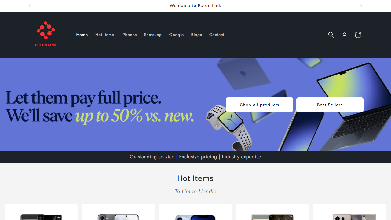 E-Commerce Upgrade for Premium Used Devices Desktop View